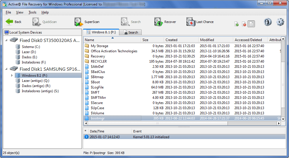Active file recovery-serial key 